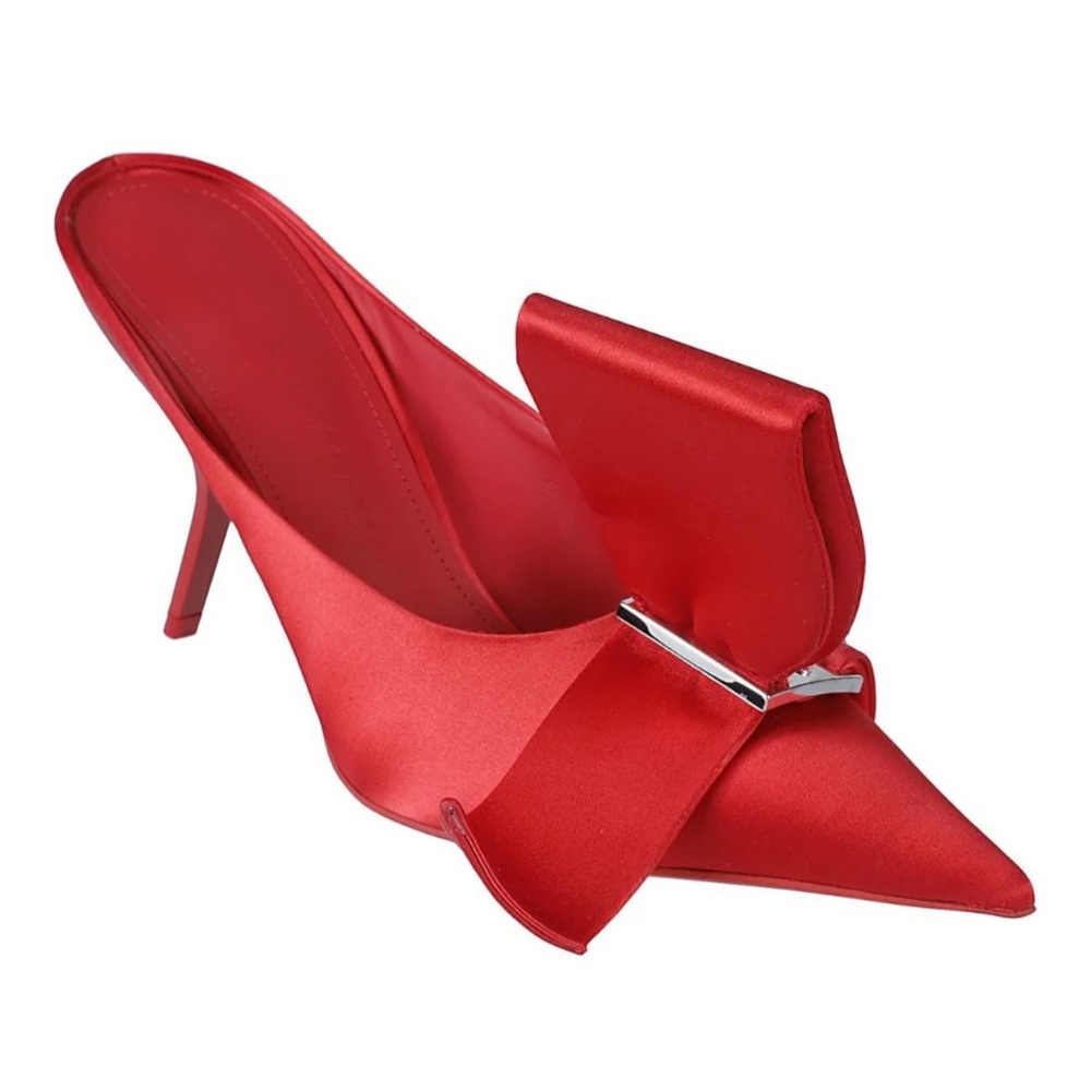 NIB FERRAGAMO BOW TIE SILK MULES❤️❤️